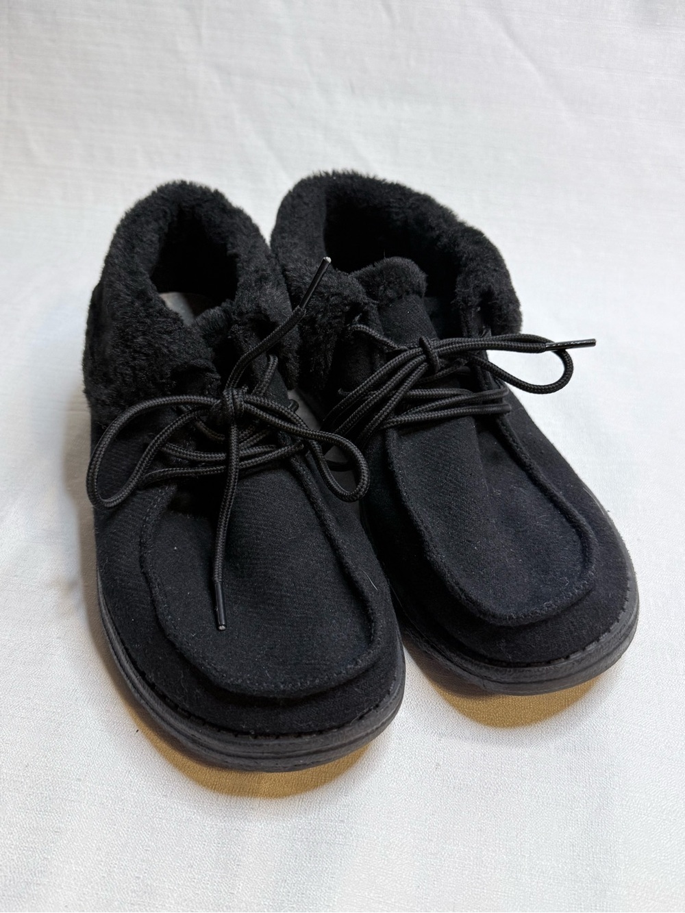 Hey Dude Bradley Black Faux Fur Lined Lace Up Shoes Women’s Size 9